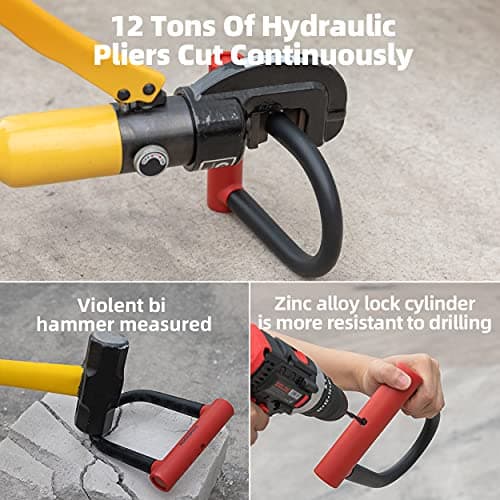 ROCKBROS Bike U Lock Anti Theft Cable Mounting Bracket 4 ft thumbnail 4