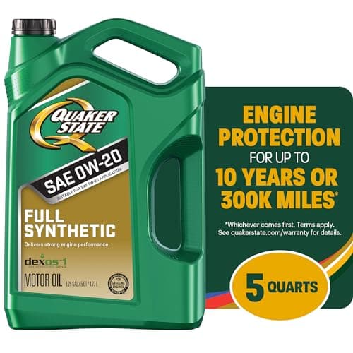 Quaker State Full Synthetic 0W-20 Motor Oil, 5 Quart