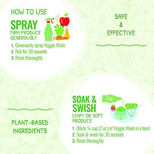 Miniatura de Veggie Wash: Paquete Lavador de Frutas y Verduras (Spray 16 oz + Relleno 1 Galón) 5
