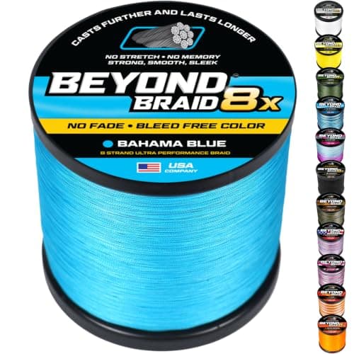 Línea de Pesca Trenzada Beyond Braid 8X Azul Bahama - Sin Decoloración