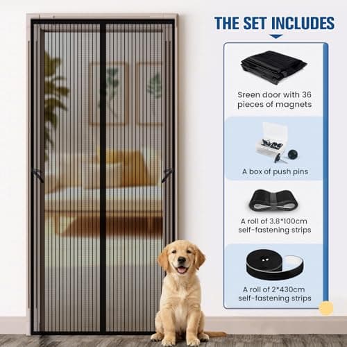 BlissTrends Magnetic Screen Door, Door Screen Magnetic Closure, Patio Screens for Patios Outside Outdoor, Mesh Screen Doors with Magnets Pet Friendly, Screen for Door to Keep Bugs 