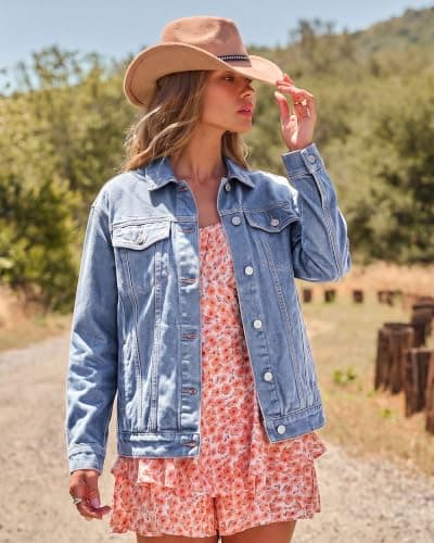 Miniatura de Chaqueta de mezclilla oversized para mujer Luvamia 7