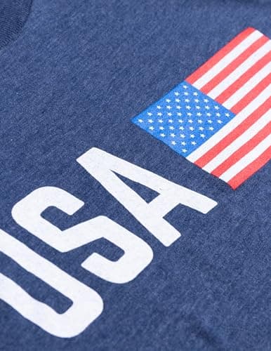 USA Tee Shirt - American Pride United States Patriotic T-Shirt for Men Women - (Adult,L) Navy Blue thumbnail 5