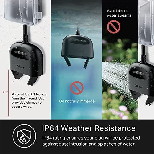 Kasa Apple HomeKit Outdoor Smart Plug, 2 Sockets, IP64 Weather Resistance for Outdoor String Lights, Compatible with Siri, Alexa & Google Home, Long Wi-Fi Range, 2.4G Wi-Fi Only, E thumbnail 10