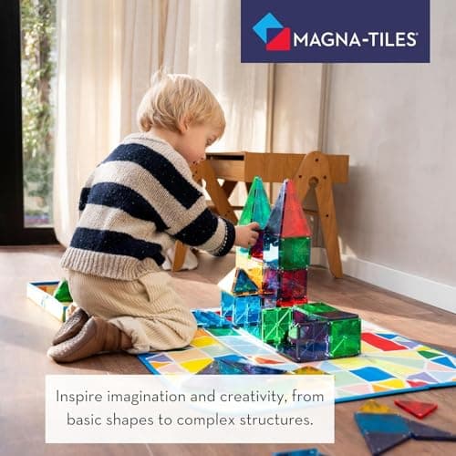MAGNA-TILES Classic 100-Piece Magnetic Construction Set, The Original Magnetic Building Brand thumbnail 7