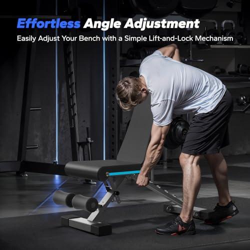 Miniatura de Banco de Pesas Plegable MERACH: Ajustable, 72 Ángulos y Soporta 450 kg 5