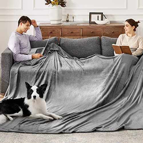 Miniatura de Cobija de Felpa Bedsure GentleSoft Tamaño Extra Grande Gris 2