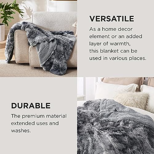 Bedsure GentleSoft Fluffy Fuzzy Faux Fur Throw Blanket for Couch, Soft Sherpa Fleece Cozy Gifts for Women, Plush Bed Blanket Room Decor for Men, Thick Warm Teen Gifts Winter Beddin thumbnail 4