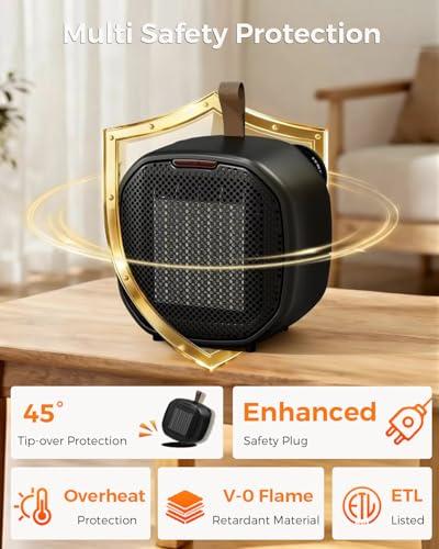 Miniatura de Calentador Cerámico Portátil Electactic con Termostato y Seguridad 5