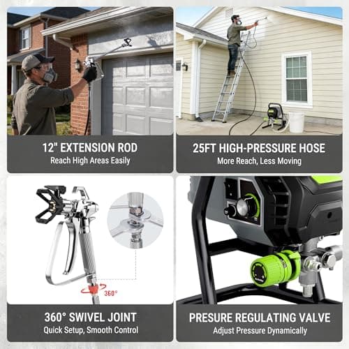 WORKPRO 700W Airless Paint Sprayer, 2900PSI High Efficiency thumbnail 7