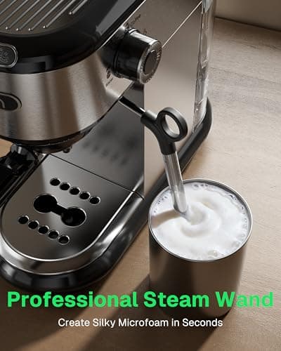 Miniatura de Cafetera Espresso HBN de 20 Bares con Espumador de Leche 4