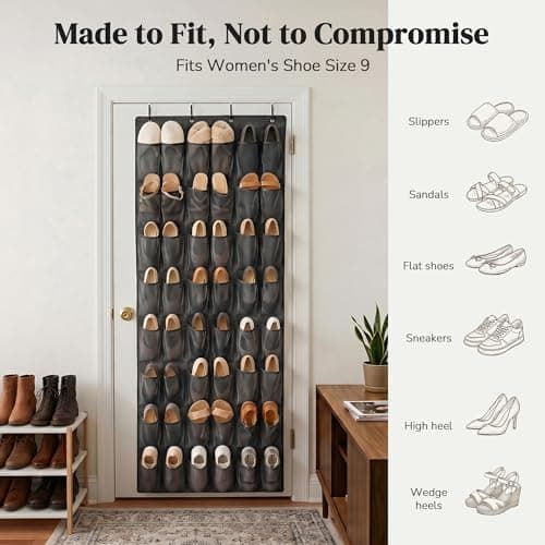 Organizador de Zapatos de Puerta Ordovibe con 48 Bolsillos para Mujer