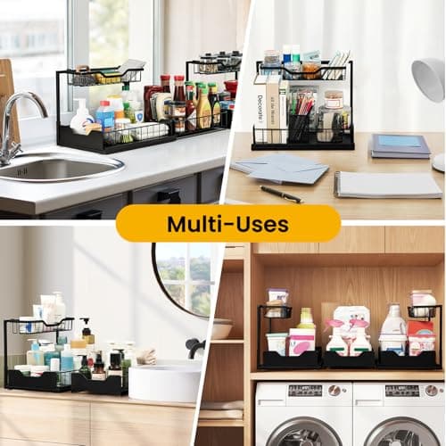 Miniatura de Snuvid 3 Pack: Organizador Metálico Bajo Fregadero de 2 Niveles con Cajón Extraíble 6
