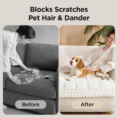 Bedsure Comfyfleece™ Couch Covers for Dogs, Sofa Cover, 23.6 x 47 White