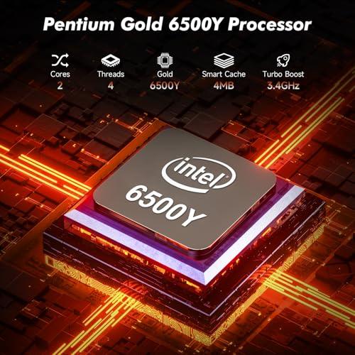 SHBIV Laptop Computer with Gold 6500Y (Beat N5095, Up to 3.4GHz), Laptop with 16GB RAM 256GB SSD, 14-Inch FHD IPS Display, Bluetooth, WiFi, HDMI, Type-C, 38WH Battery, Thin & Porta