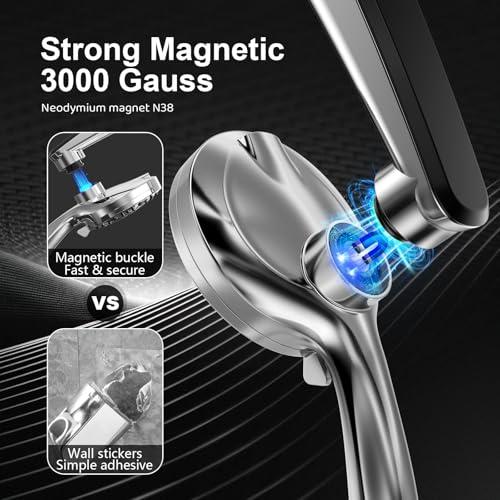 Combo Regadera de Lluvia y Ducha de Mano con Alta Presión y Soporte Magnético
