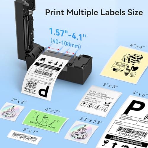 Hoorola Bluetooth Thermal Label Printer, Wireless 4x6 Shipping Label Printer for Small Business & Shipping Packages, Support iPhone, Android, Windows, macOS, Work for Amazon, Shopi thumbnail 4