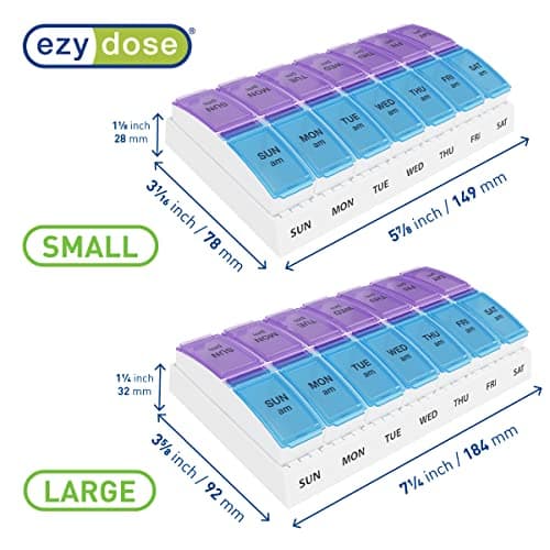 EZY DOSE: Organizador Semanal de Pastillas AM/PM con Pop-Outs