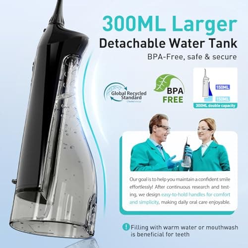 Miniatura de Irrigador Dental COSLUS C20 Aceptado por ADA, Kit Profesional Negro 3