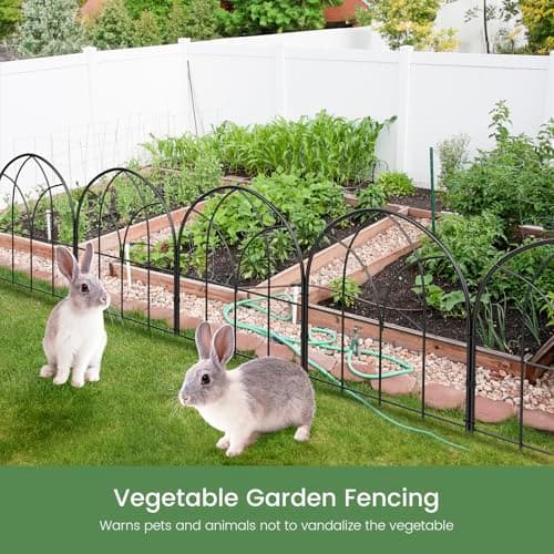 Youpehom Small 12.55"*16.53" Decorative Garden Fencing Border, No Dig Fences Barrier, Black Metal Fence, Garden Edging Fence Panel, Dog Fence Outdoor for Yard, Flower Bed (6 pcs) thumbnail 6
