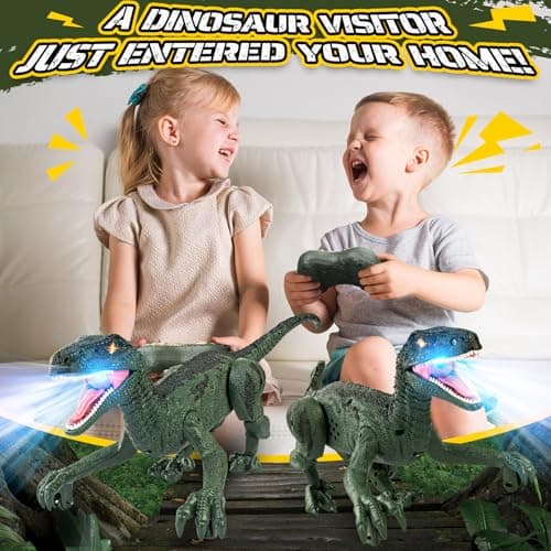Rcfunkid Dinosaur Toys for Kids, 2.4GHz Remote Control Dinosaur with Walking, Realistic Sounds, Demo Mode, Rechargeable Jurassic Toys for 3-5, 5-7, 8-12, Birthdays, Parties, Christ thumbnail 5