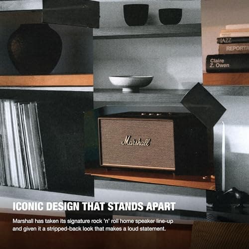 Marshall Stanmore III Bluetooth Home Speaker - Loud Stereo Sound with Bass and Treble Controls | Plug-in Powered | Record Player Compatible | RCA and 3.5mm Aux Inputs - Black thumbnail 3