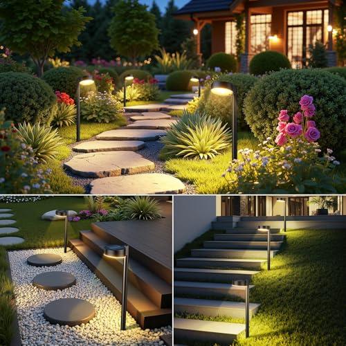 Ahaorigin 8 Pack Solar Pathway Lights Outdoor, 12 Brighter LED Solar Lights Outdoor Waterproof, Up to 12 Hrs Modern Path Light for Yard Garden Walkway Driveway Lawn (8 Pack) thumbnail 7