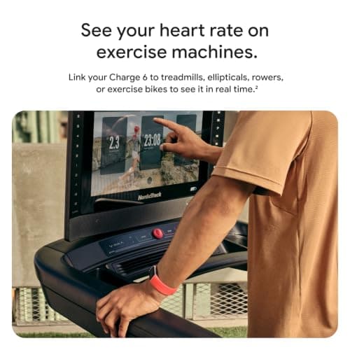 Fitbit Charge 6 Fitness Tracker with Google Apps - Heart Rate on Exercise Equipment - 3-Month Google Health Premium Membership Included - Health Tools - Gold/Coral - Small&Large Ba thumbnail 3
