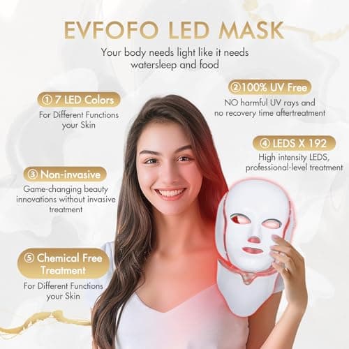 Miniatura de Mascarilla LED EVFOFO de Terapia de Luz Roja e Infrarroja para Rostro 2