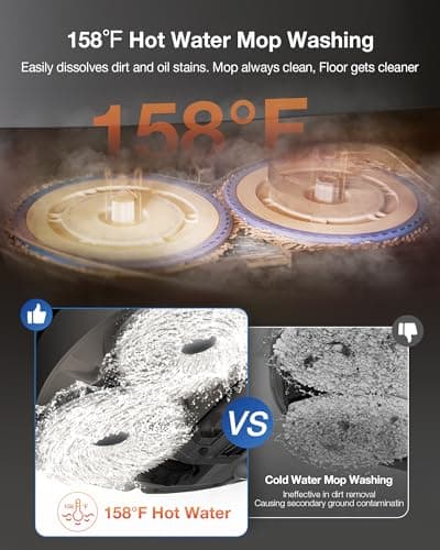 ECOVACS DEEBOT T30S Combo Robot Vacuum and Mop, All-in-One Cleaning Hub, 11000Pa, ZeroTangle Technology, TruEdge Adaptive Edge Mopping, Dual Self-Emptying, Hot Water Mop Washing, A