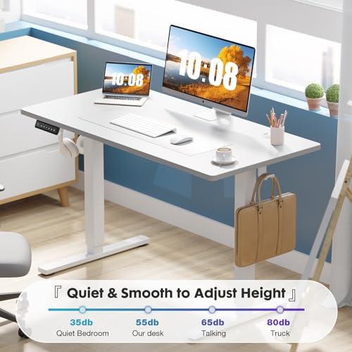 Sweetcrispy Electric Standing Desk Adjustable Height, 40x24 Inch Sit Stand Up Home Office Desks Computer Workstation PC Work Table with 3 Memory Preset Splice Wood Board Metal Fram thumbnail 6