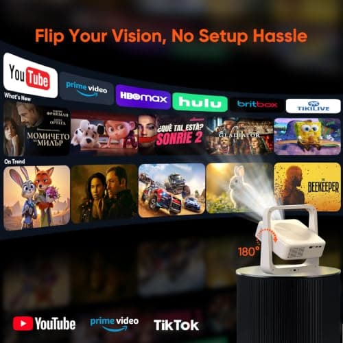 PANSEBA Official Google TV Smart Projector with Stand, Movie Projector