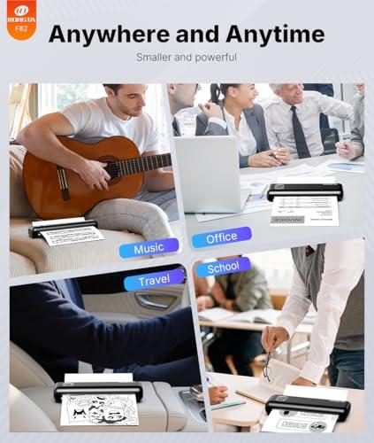 Rongta Portable Printer Wireless for Travel, Inkless Thermal Printers for 8.5" x 11" US Letter & A4 Size, Compatible with Android iOS Smartphone, Mac Windows Laptop for Office & Ho