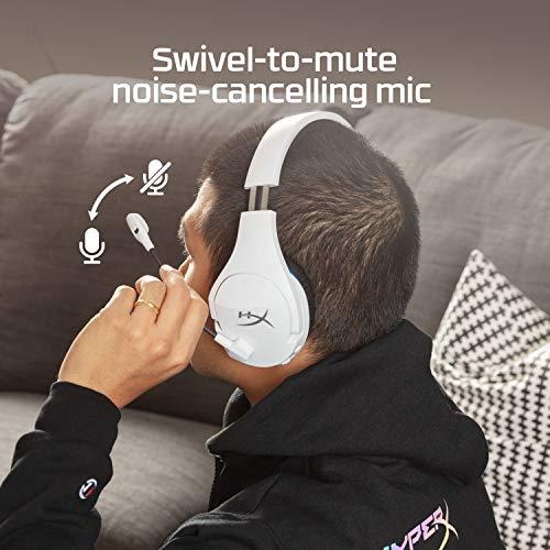 Audífonos Gamer Inalámbricos HyperX Cloud Stinger Core para PS4/PS5/PC - Micrófono con Cancelación de Ruido - Blanco