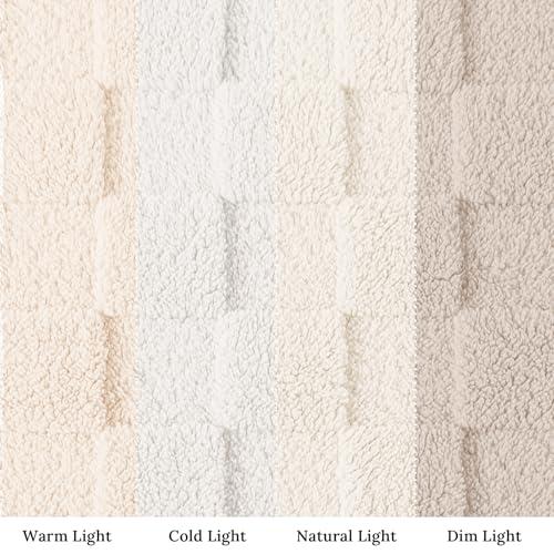 Exclusivo Mezcla Fleece Throw Blanket for Couch,Super Soft and Warm Lightweight Checkered Pattern Blankets for All Seasons, 50x60 Inches, Ivory thumbnail 7