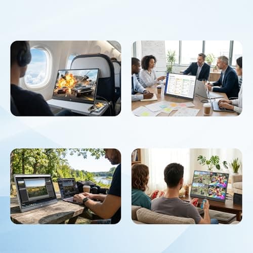 KTC Portable Monitor 15.6 Inch FHD 1080P Travel Monitor for Laptop, MacBook Phone PS5 Xbox Switch, HDMI USB C, HDR, IPS Slim Second Screen with Built-in Speakers, H15F9 thumbnail 9