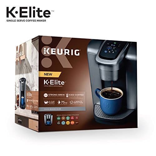 Cafetera Keurig K-Elite de Taza Única K-Cup (Plata Cepillada)