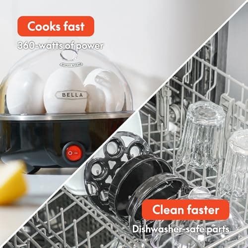 BELLA Egg Cooker, Rapid Boiler & Poacher, Meal Prep Essential, Family Sized Meals: Make Up To 7 Large Boiled Eggs, Dishwasher Safe Lid with Cool-Touch Handles, Poaching Tray Includ thumbnail 4