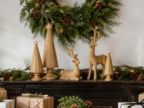 Gleemoria 5PCS Reindeer Christmas Decor, Christmas Tree Figurines thumbnail 7