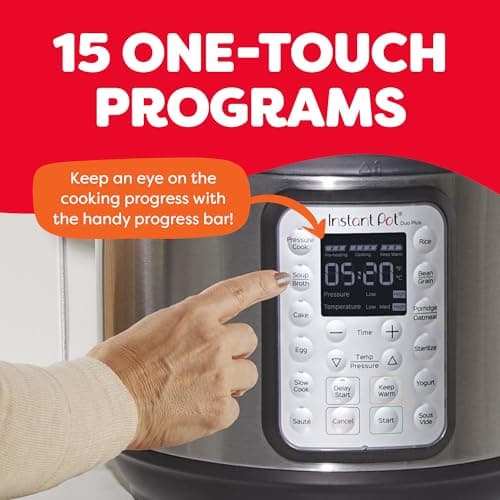 Instant Pot Duo Plus 9-in-1 Multicooker, Pressure Cooker, Slow Cook, Rice Maker, Steamer, Sauté, Yogurt, Warmer & Sterilizer, Includes App with Over 800 Recipes, Stainless Steel, 6 thumbnail 5