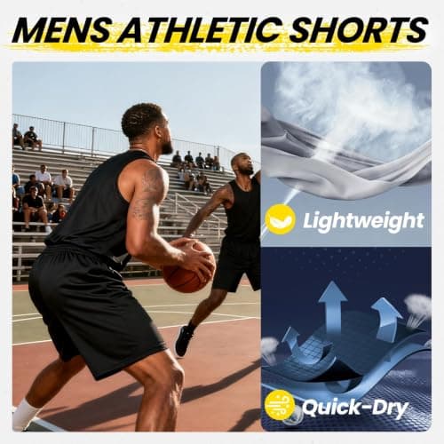 BALENNZ Mens Athletic Shorts with Pockets Quick Dry Workout Shorts Men5BL thumbnail 4