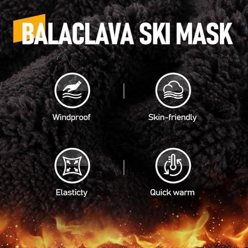 Balaclava Ski Mask for Women Men, Winter Fleece Wind-Resistant Warm Face Cover and Neck Warmer for Cycling Motorcycle Skiing Light Brown