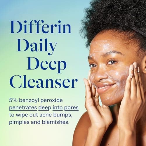 Differin Acne Face Wash with 5% Benzoyl Peroxide, Daily Deep Cleanser by the makers of Differin Gel, Gentle Skin Care for Acne Prone Sensitive Skin, 4 oz (Packaging May Vary) thumbnail 3