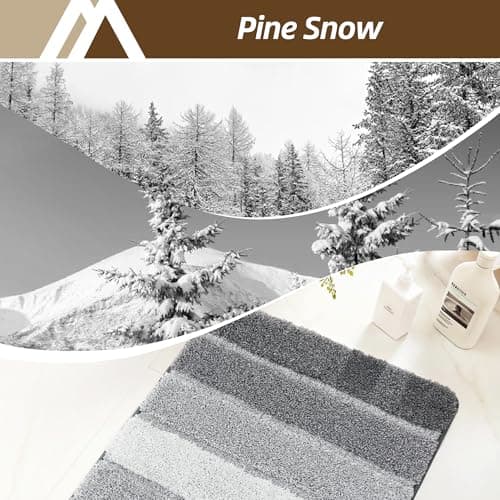 COSY HOMEER Bathroom Rugs 24 x 17, Ultra Soft Absorbent Bath Mat, Non-Slip TPR Backing Stays in Place, Machine Washable Shaggy Rug for Bathroom Floor, Grey thumbnail 10