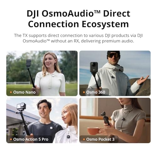 DJI Mic Mini (2 TX + 1 RX + Estuche de Carga) - Micrófono Lavalier Inalámbrico