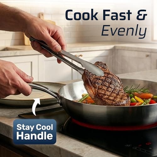 Set de Cocina Gotham Steel de 10 Piezas en Acero Inoxidable Tri-Ply
