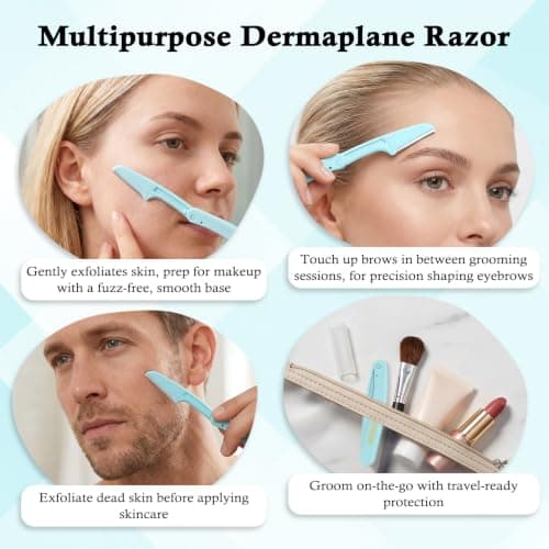 Set de 12 rastrillos dermaplaning para rostro y cejas