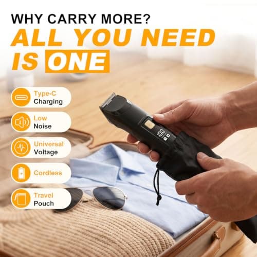 RICAF Beard Trimmer for Men,Fast Charge 4-in-1 Kit,18 Lengths,Gift for Men | Waterproof Mustache Grooming Kit, Rechargeable Beard Hair Nose Ear & Body Trimmer, Face Shaver, gift for men,husband & fath