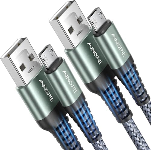 AINOPE Micro USB Cable for Kindle [2Pack,6.6FT], Unbreakable USB Micro Cable Kindle Charger Cord Replacement, Nylon Micro USB Charger Fit for Samsung Galaxy S6,J7 Edge Note 5, Andr