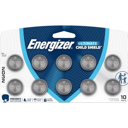 Energizer Ultimate Child Shield CR2032 Batteries (10 Pack), 3V Lithium Coin Batteries, Compatible with Apple AirTag and Tile Pro Devices, Key Fobs, Watches and More thumbnail 11
